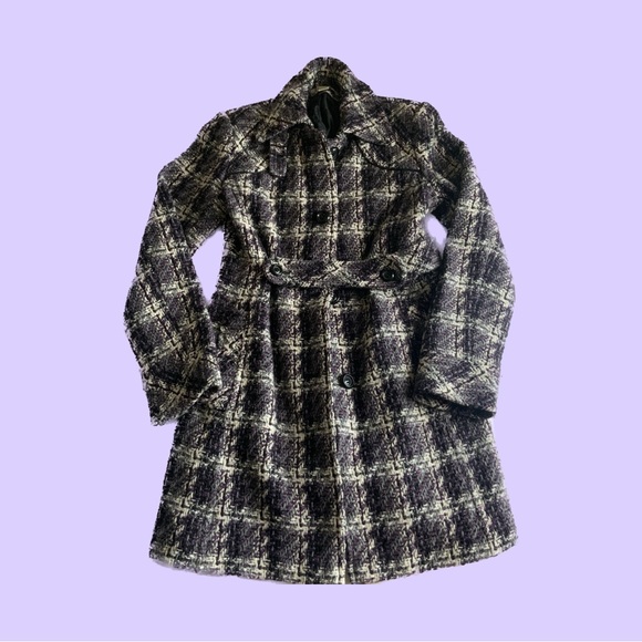American Rag Jackets & Blazers - American Rag Women’s Creme/Black/Purple Winter Coat